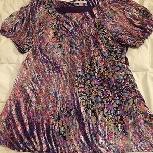 Roz & Ali Open Shoulder Large Floral Blouse